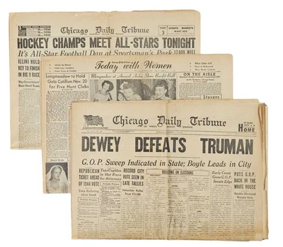 Periódico completo clásico y original "Dewey derrota a Truman" 1948 Foto 1 de 4