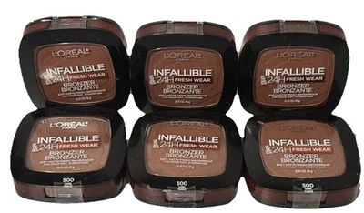 6 Pack L'Oreal Paris Infallible 24H Fresh Wear Bronzer | 500 Dark | Soft Matte - Image 1 of 2