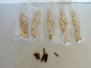 Gold Rose Flower Dresser Pull Knob Drawer Handle Chic Cabinet Pull  SET OF 5 - Picture 1 of 6