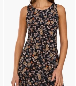 Vince Camuto Women’s Maxi Dress Medium Black Floral Sleeveless Keyhole Back Slit - Picture 1 of 11