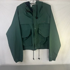 Vintage Columbia Wading Fly Fishing Shell Jacket Large Zip 80s Hooded Waterproof - Picture 1 of 13