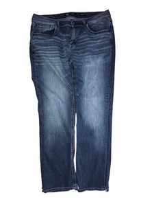 BKE Derek Jeans Mens 36x32 Blue Straight Stretch  Distressed Dark Wash Denim C74 - Picture 1 of 6