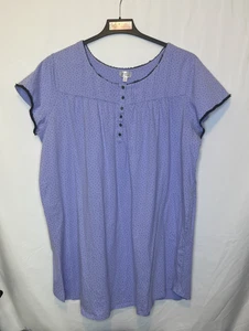 Aria Collection Damen Größe 4X Hauskleid lila/schwarz Punkte Spitzenbesatz Tasche - Bild 1 von 9