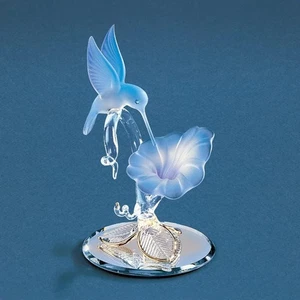 Intricately Designed Hummingbird Figurine - Swarovski Crystals + Floral Elegance - Picture 1 of 5