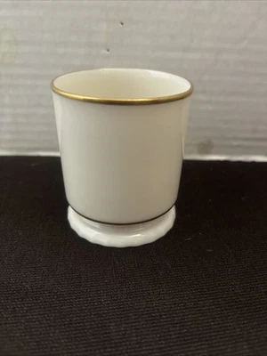 ELEGANTE CANDELABRO VOTIVO LENOX MARFIL/CREMA Y DORADO ~ 2 3/4" DE ALTO Foto 1 de 4