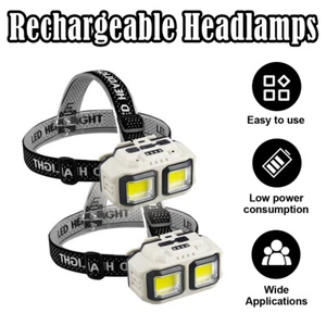 Waterproof LED Headlamp Rechargeable COB With Sensor Head Light USB Modern - Picture 1 of 11