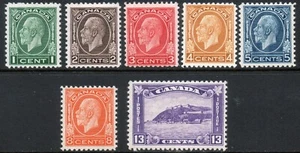 Canada 1932-33 KGV complete Definitives set of 7 mint stamps Lightly Hinged - Picture 1 of 1