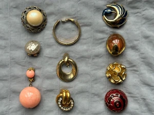 Gorgeous Vintage French Designer solo earrings, lot of 10 - (3 Agatha, 1 Orena) - Picture 1 of 17