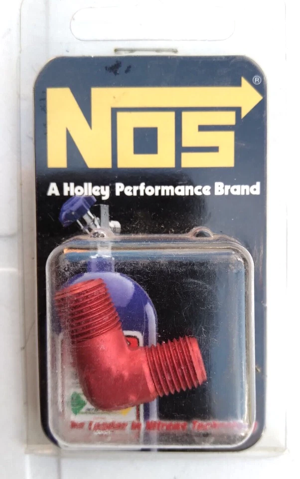 NOS   90 DEG FLARE JET FITTING  RED ANODIZED  PT# 17653NOS - Image 1 of 1