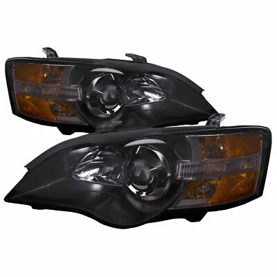 FIT SUBARU LEGACY 2005 2006 2007 BLACK HEADLIGHTS HALOGEN HEAD LAMPS PAIR SET Foto 1 de 4