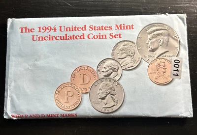 1994 UNITED STATES MINT UNCIRCULATED COIN SET IN ORIGINAL ENVELOPE W/COA - Image 1 of 3