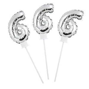 Fun Express Self-Inflating Number 6 6" Mylar Balloons - 6 Pc - Picture 1 of 1
