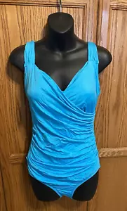 Jantzen Surplice Maillot Einteiler Badeanzug Cascade Teal Größe 8 Neu - Bild 1 von 3