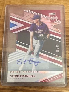 2020 Elite Extra Edition Stevie Emanuels Prime Numbers Die Cut Red Auto 35/35!!! - Picture 1 of 2