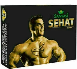 Sanyasi Ayurveda Tablet Sehat 120 scheda per AUMENTO DI PESO E BUON ELATH LUNGO EXP - Foto 1 di 3