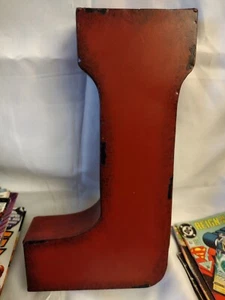 Vtg LETTER J 11.5” X6" Metal Initial Sign Decor Wall Hanging Monogram - Picture 1 of 2