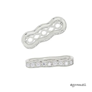 1PC Sterling Silver CZ 3 to 5 strand Spacer Bar 18mm #99414 - Picture 1 of 1
