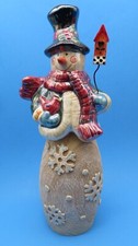 JCPenny Snowman Ceramic & Resin Hand painted 12" T  Christmas Collection Boxed