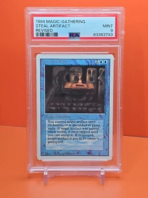 🔵🔵🔵 1994 Magic The Gathering Steal Artifact REVISED PSA 9 🔵🔵🔵 - Image 1 of 2