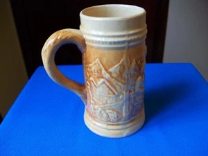 ANTIGUO CASCO CERÁMICA GRES ANTIGUO UTILITARIO CERVEZA PIEDRA #492 ESCENA TABERNA ALPINA - Imagen 1 de 10