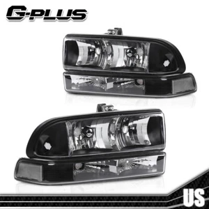 Headlight Assembly Black Housing Clear Corner Fit For 1998-2004 CHEVY S10/BLAZER - Picture 1 of 12
