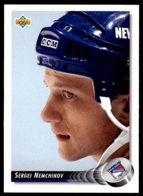 1992-93 Upper Deck Sergei Nemchinov . New York Rangers #298 - Image 1 of 2