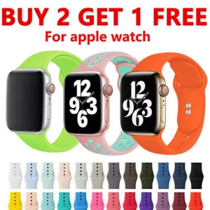 iWatch Armband Strap Soft für Apple Watch Ultra2 9 8 7 6 5 4 Series Silikon 40/49 - Bild 1 von 73