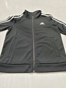 adidas Boys Size 10/12 M Black Iconic Tricot Jacket AP5411 New - Picture 1 of 10