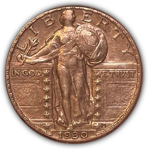 Moneda de 1930 Standing Liberty Quarter Choice extremadamente fina XF+/AU #23336 - Imagen 1 de 3