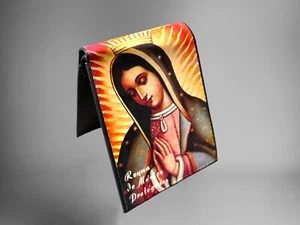 Guadalupe Virgin Printed Leather Wallet Billetera De Piel Con Virgen Impresa - Picture 1 of 4