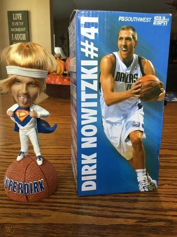 Rare Dirk Nowitzki "Super Dirk" Bobblehead Dallas Mavericks Superman New NIB Cover