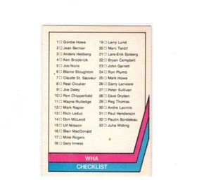 1977-78 O PEE CHEE HOCKEY WHA #58 CHECKLIST - Picture 1 of 2