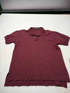 Hunt Club Polo Shirt Maroon 100%cotton Sz Large Short Sleeve - Picture 1 of 5