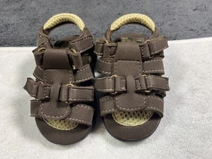 Brown Polyester Sandal Shoes Size 2 fits 3-6 months - Picture 1 of 8