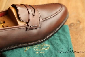 Joseph Cheaney Brown Leather Shoes Loafers Mens UK 10.5 F US 11.5 EU 44.5 NEW - Picture 1 of 12