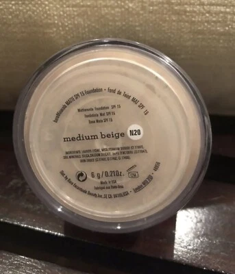 BareMinerals  MATTE Foundation MEDIUM BEIGE N20 ~6g/ 0.21 Oz SEALED - Image 1 of 2