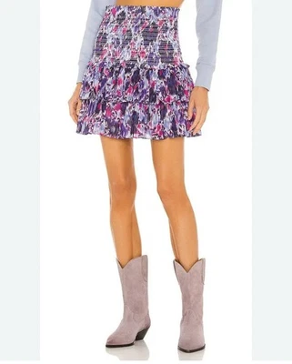 NWT Isabel Marant Étoile Naomi Blue Tiered Ruffle Mini Skirt Size EU 36/ US 4 - Image 1 of 4