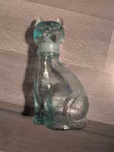 Vintage Retro Clear Glass Cat Empoli Genie Decanter Bottle Italian. K4 - Picture 1 of 8