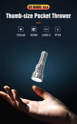 Linterna Llavero Recargable USB‐C Lumintop GT Nano 3.0 Rojo – 700 Lúmenes Foto 1 de 4