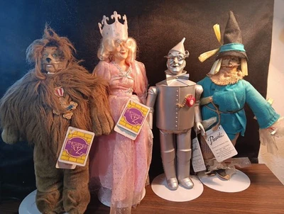 De colección-1987 Hamilton Presents-Mago de Oz 14" Tin Man, Glinda, León, Espantapájaros-Lote Foto 1 de 4