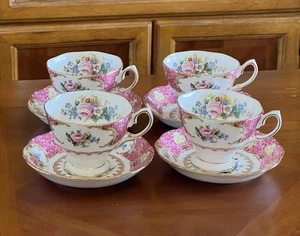 Royal Albert’s Lady Carlyle Teacup & Saucer Set of 4 - Picture 1 of 24