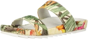 J/Slides Edie Flat Sandal Slide Tropical Women 8.5 Cream  - Picture 1 of 10