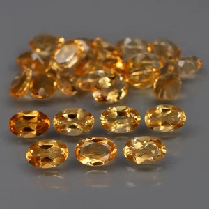 Oval 6x4mm.Real 100%Natural Yellow Citrine Brazil Full Fire&CLEAN 25Pcs/10.60Ct. - Picture 1 of 6