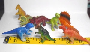 8x  Assorted Colorful Miniature Mini Dinosaur Toys - Retro 1980s, Xmas Gift (d3) - Picture 1 of 12