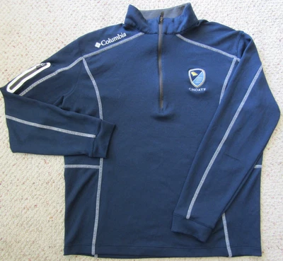 CHOATE Rosemary Hall Largo SLV Azul 1/4 Cremallera Dorado Camisa Columbia Hombres M Bordado Foto 1 de 4