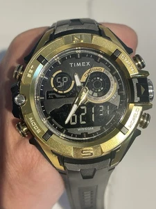 Timex Men's TW5M23100 Combo Digital/Analog 47mm Black/Gold - Picture 1 of 5