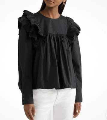 Isabel Marant "Matias" Ruffle Shoulder Blouse — Size FR 42(US 10) - Image 1 of 4