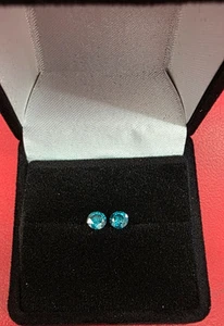 Natural 0.25ct Round Brilliant Cut Fancy Blue Loose Diamond Lot 2 - Picture 1 of 3