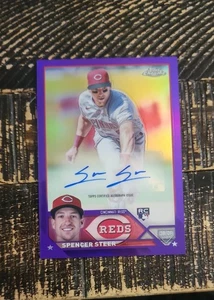 2023 Topps Chrome Update Series - Autographs Spencer Steer #AC-SS Purple... - Bild 1 von 2