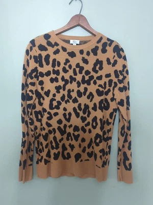 Womens Kim Rogers Size Small Long Sleeve Crew Neck Cotton Sweater Animal Print - Image 1 of 4